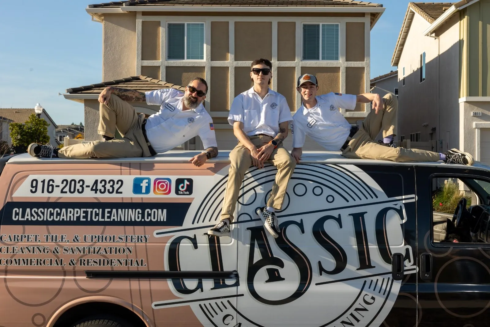 The Classic Carpet Cleaning truck-mounted service van in Roseville, California