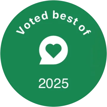 Nextdoor Neighborhood Fave award badge — voted best of 2025